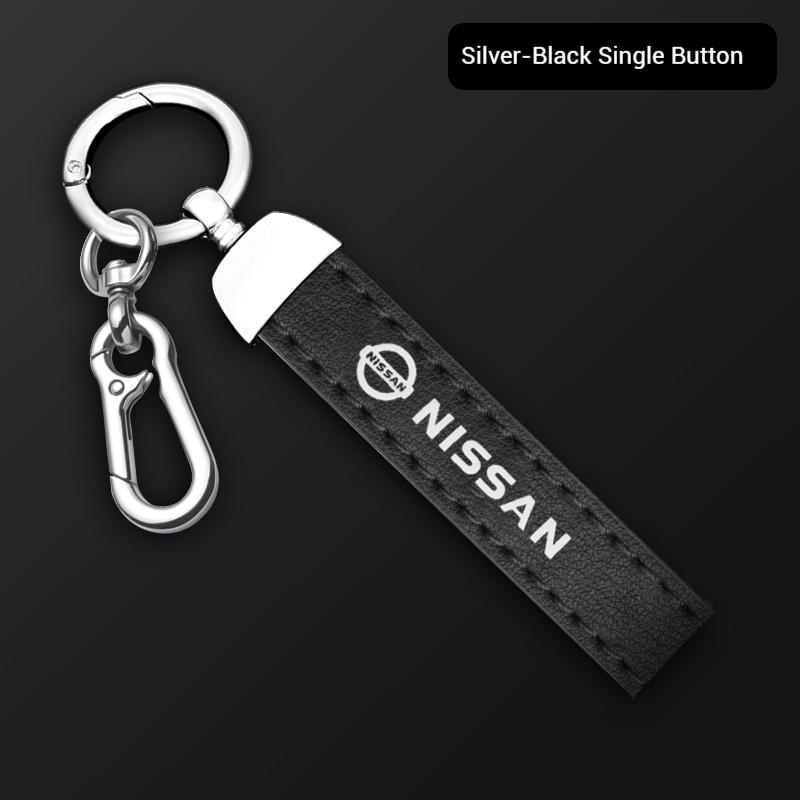 For Nissan X-Trail Qashqai Sentra Serena Tiida Teana Juke Leaf Micra AlmeraCar Zinc AlloyO Key Case leather chain Car key chain