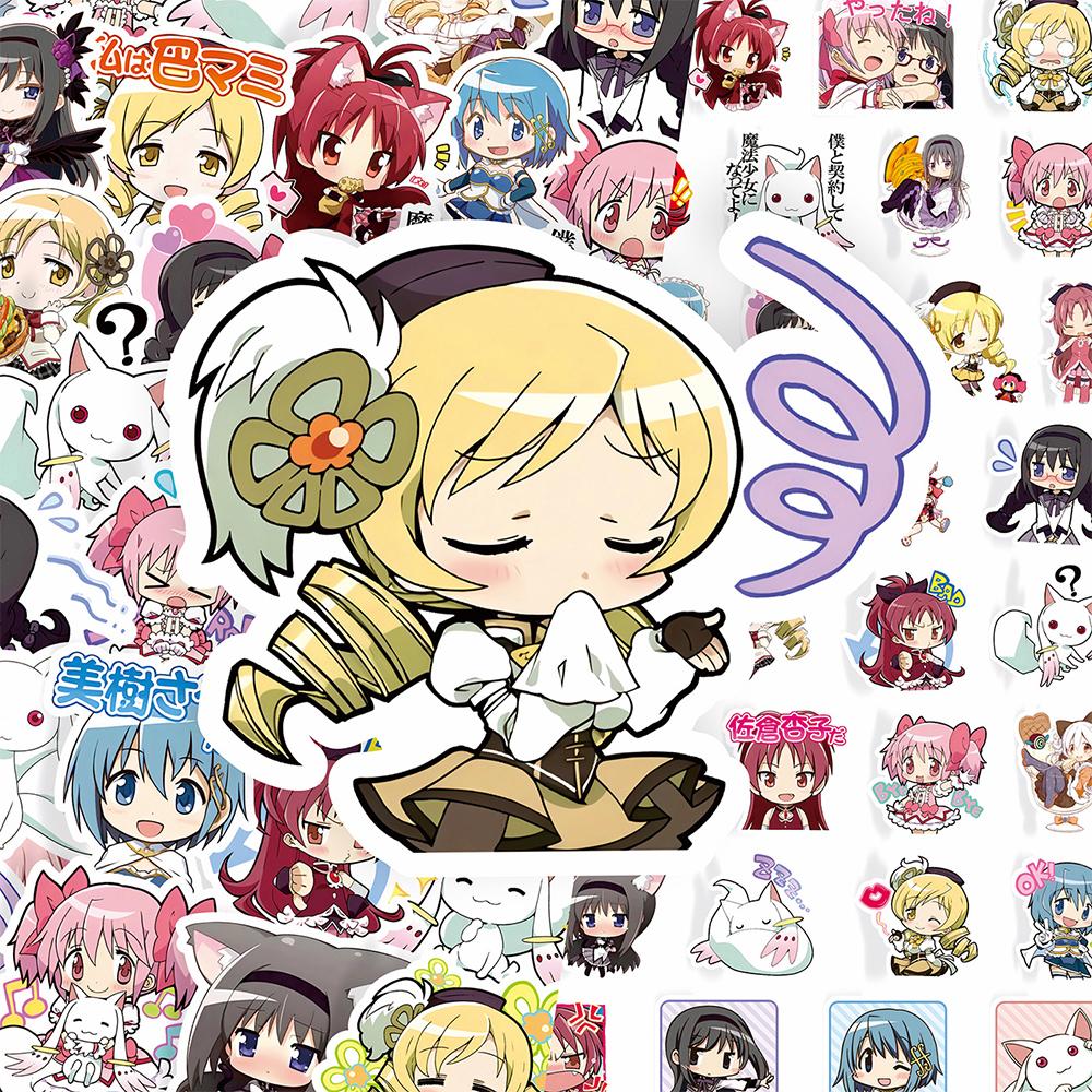 10/50/100pcs Puella Magi Madoka Magica Anime Graffiti Stickers Decals Kawaii DIY Stationery Bike Cute Decoration Sticker Toys