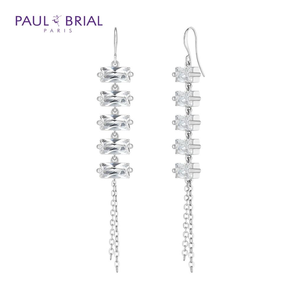 PAULBRIAL PGBE0173 Crystal Chain Earrings