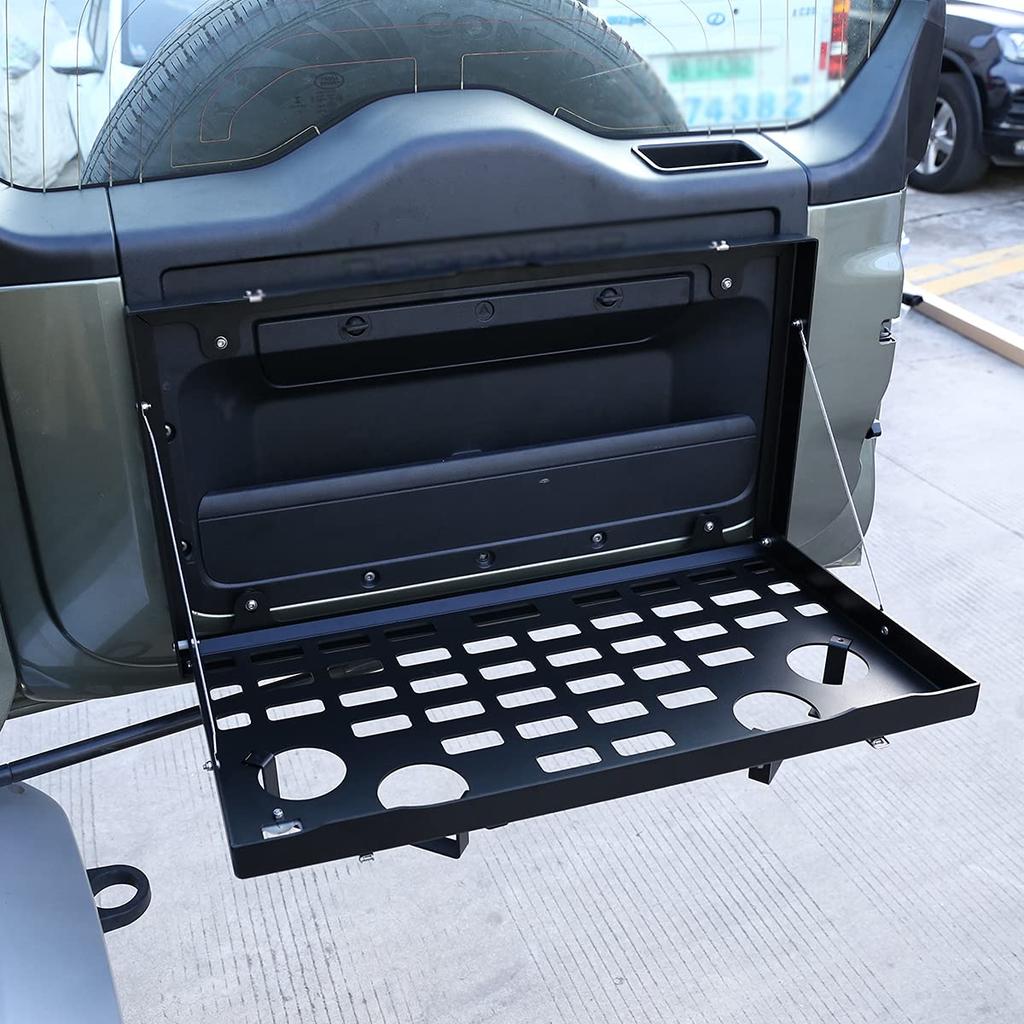 METYOUCAR for Land Rover Defender 90 110 Tray Multifunctional Tray Rack Car Simple Table Foldable Tailgate Table Rear Door Table Storage Cargo Shelf