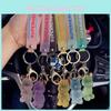 Creative Resin Transparent Crystal Palm Bear Keychain Cute Gift For Couples And Backpack Decoration