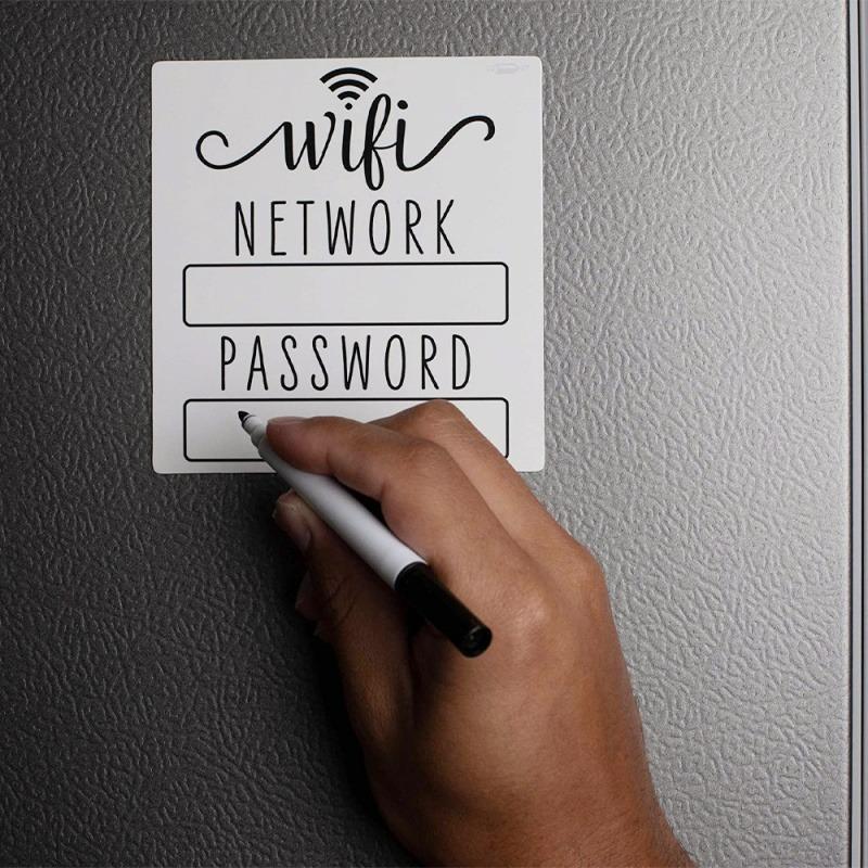 1PC Acrylic WiFi Password Wall Sign, Can Write Hotel Room Network Sign