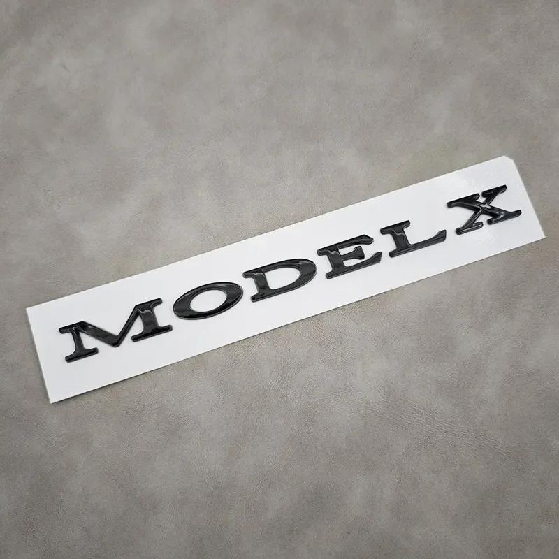 1PCS ABS Black Model 3 Letters Logo Car Rear Trunk Badge Sticker For Tesla Model X S 3 Y Auto Decal Accessories
