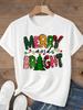 (Asian Size)sweet tree Tee Top festival  Merry Christmas New Year Holiday Women Print Lady Short Sleeve Fashion Graphic T-shirts