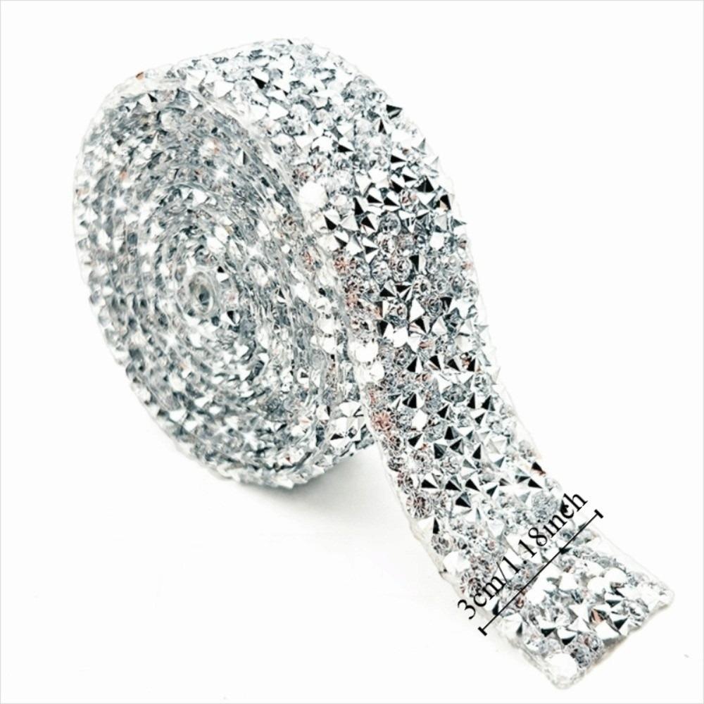 Decorative Strip Colorful Resin Rhinestone Shiny Flexible Rhinestone Strip Self Adhesive DIY Rhinestone Sticker Garment Decor