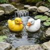 Schwimmende Entenattrappe für Wasseroberfläche Harzfigur, Realistische Gelbe Statue, Simulationstier Synthetisches Außen dekorations Ornament Teich, Garten, Rasen,