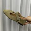 Fashion SUOJIALUN 2025 Autumn New Brand Women Flat Shoes Fashion Cow Suede Ladies Casual Mary Jane Shoes Soft Flat Heel Dress  Single Sh
