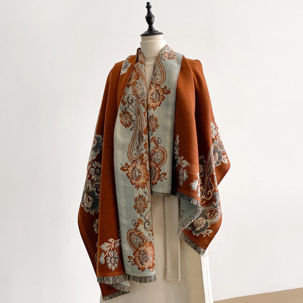New Fashion Cashmere Women Paisley Print Double-sided Scarf  Winter Warm Elegance Shawl Pashmina Female Outdoor Scarves