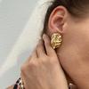 Exaggerated Sense of Metal Concave Convex Liquid Earrings Personalised Trend Pleated Irregular Large Earrings Fashionable Commuter Women's Earrings
