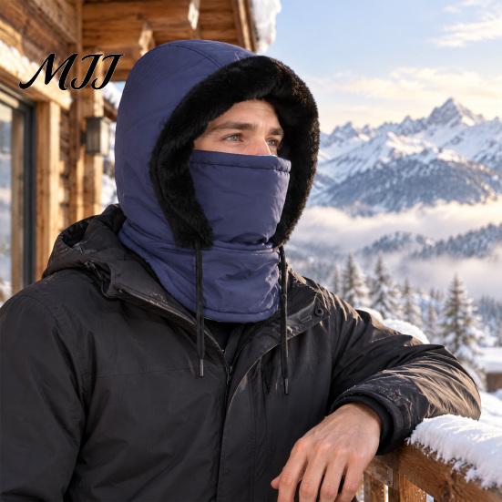 Skiing Ear Protection Unisex Windproof Balaclava, Winter Ski Mask Neck Warmer, Face Thermal Hood Fleece Lined Hat for Men Women Cycling Cold