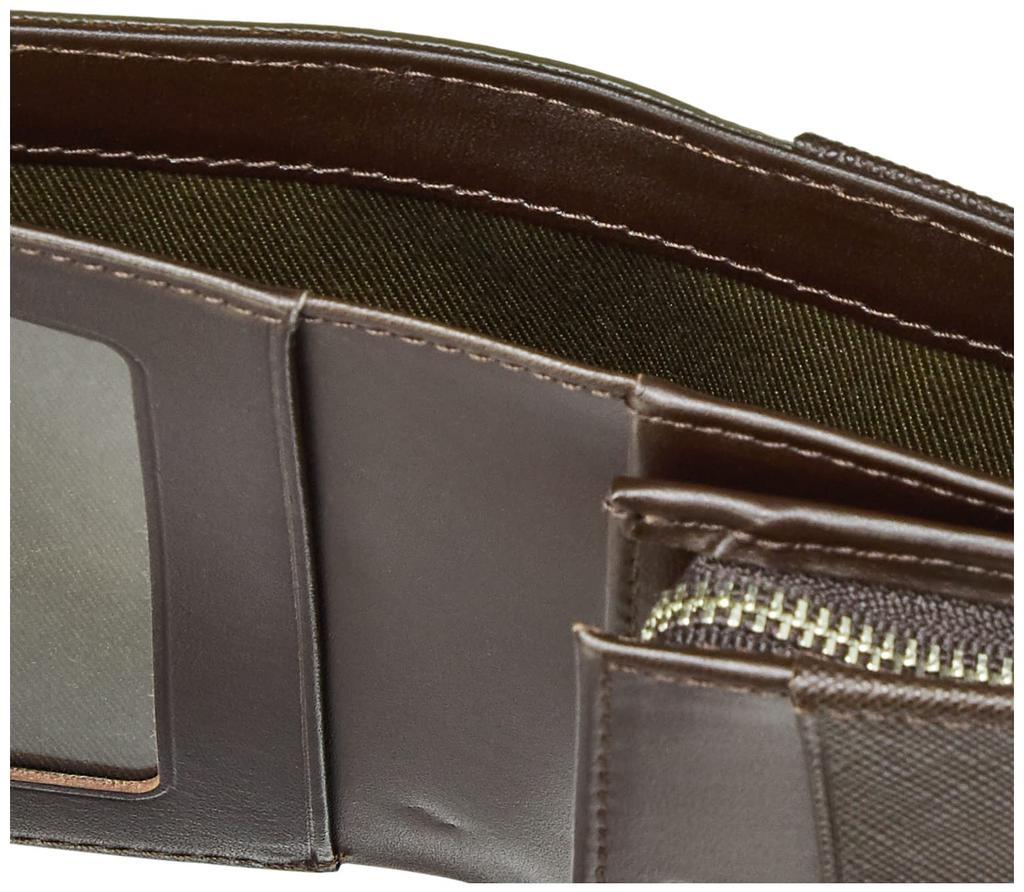 Katharine Hamnett London PRISM Bifold Wallet, Premium Japanese Cow Leather with Prism Embossing, Round Zipper, Bill Compartment, Key Ring, and