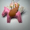 Schlüsselanhänger, kleine Pegasus-Tasche, Anhänger, PU-Leder Spiegelornament, Taschenanhänger, handgefertigter Lederpuppen-Schlüsselanhänger