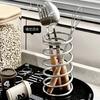 Metal Storage Rack Toothbrush Holder Desktop Storage Rack Bathroom Drain Storage Rack Makeup Brush High-end Hollow Pen Holder
