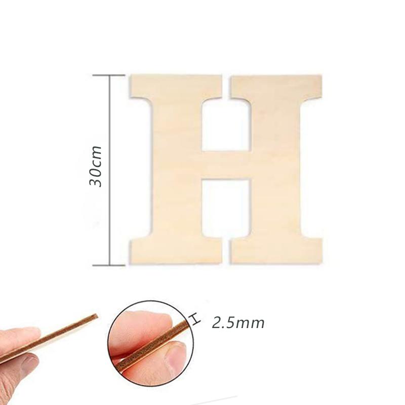 30cm Wooden Letters For Wall Decorations Crafts Nursery Kids Baby Room Alphabet Name DIY Word Wedding Party Art Home Decor