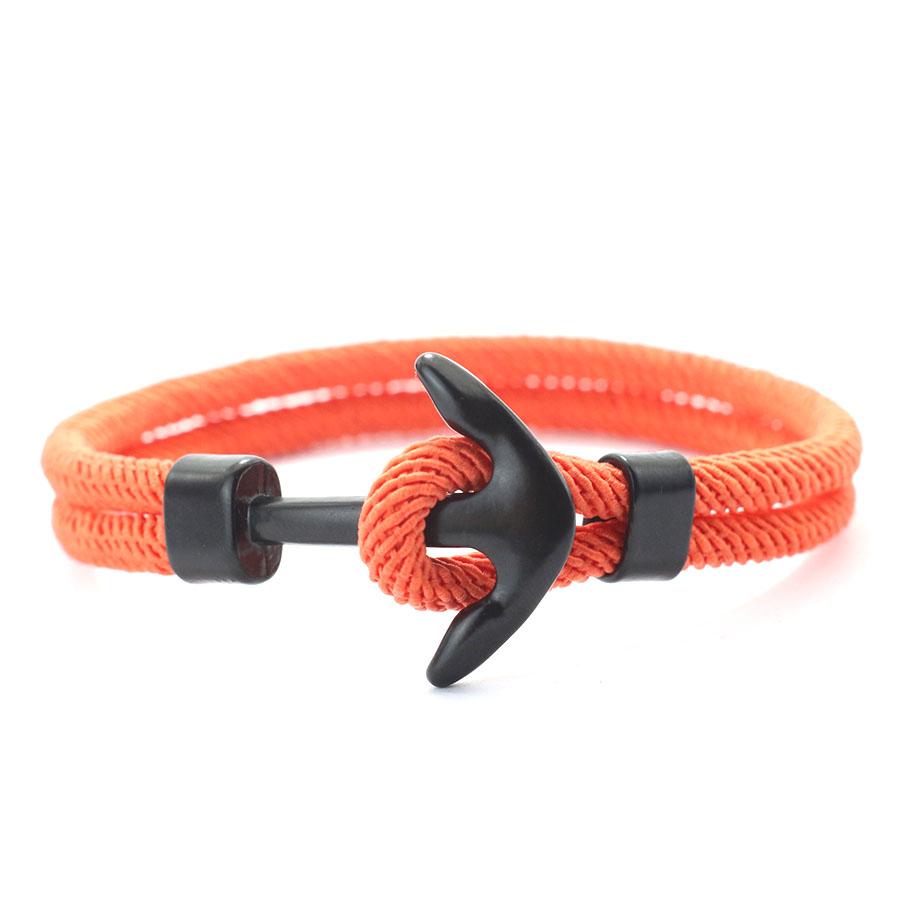 

Браслет-якорь для мужчин, модный студенческий темно-синий стиль, простой студенческий модный мужской женский плетеный миланский веревочный браслет для пары 20.5cm/8.07inch оранжевый