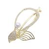 Hair Accessories Fishtail Plate Hairpin Twist Clip Hairpin, Rhinestone Alloy Ponytail Grab Clip Hairpin Popular General Merchandise