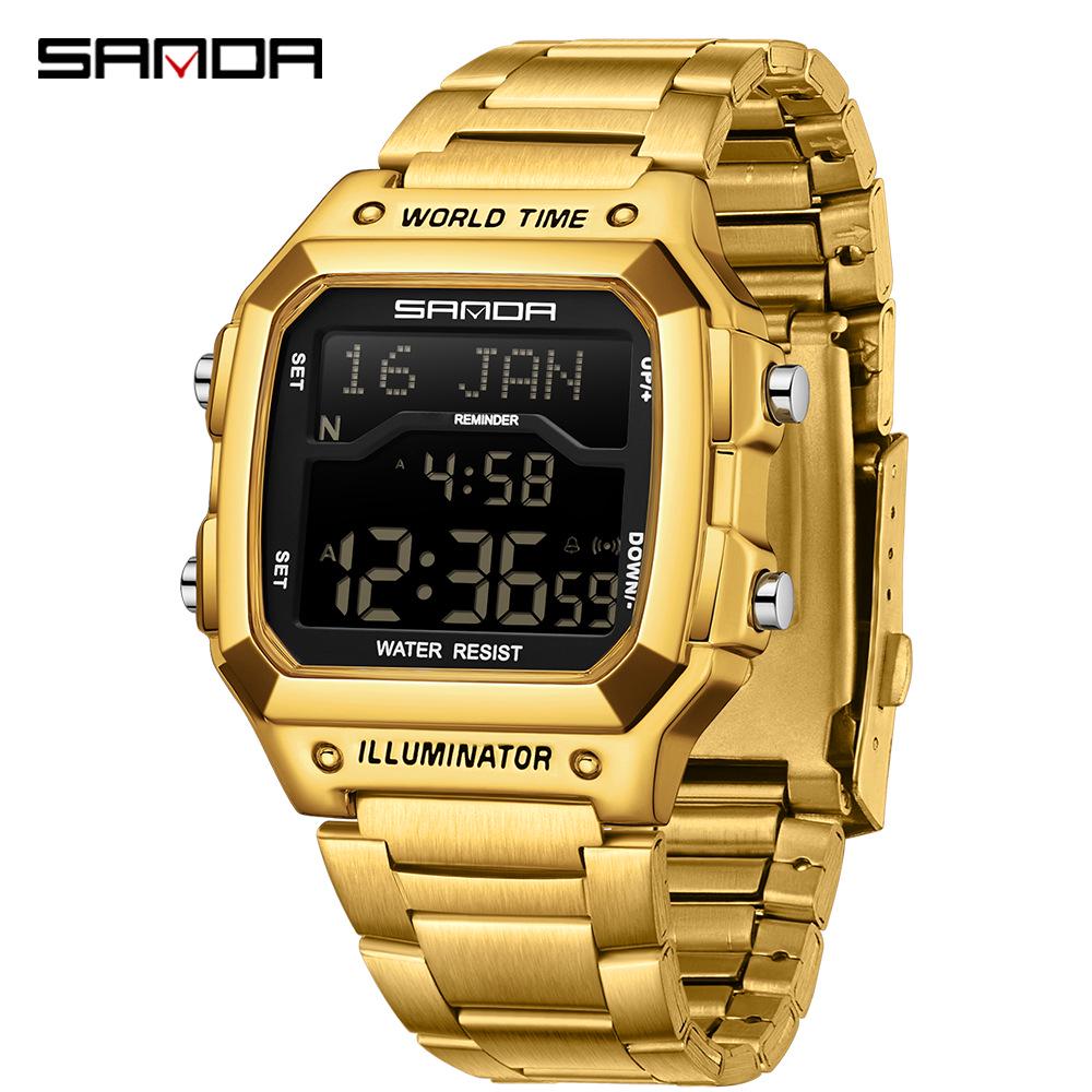 Sanda Men's Multifunctional Waterproof Electronic Watch - Middle East Exclusive, Summer Time Wristwatch