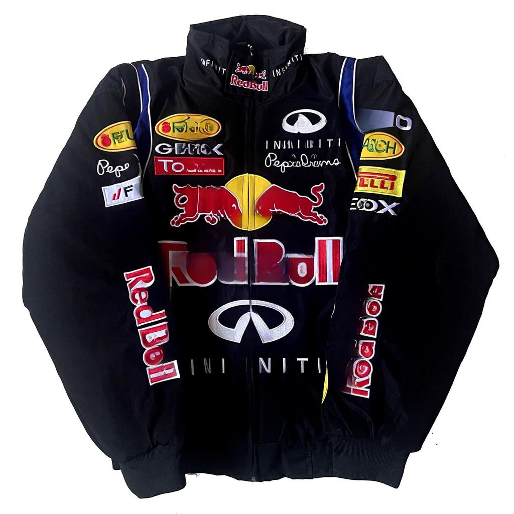 Embroidered Racing Suit F1 Kurtka Motocyklowa: Retro Styl Europejski i Amerykański, Bawełniany Płaszcz z Długim Rękawem