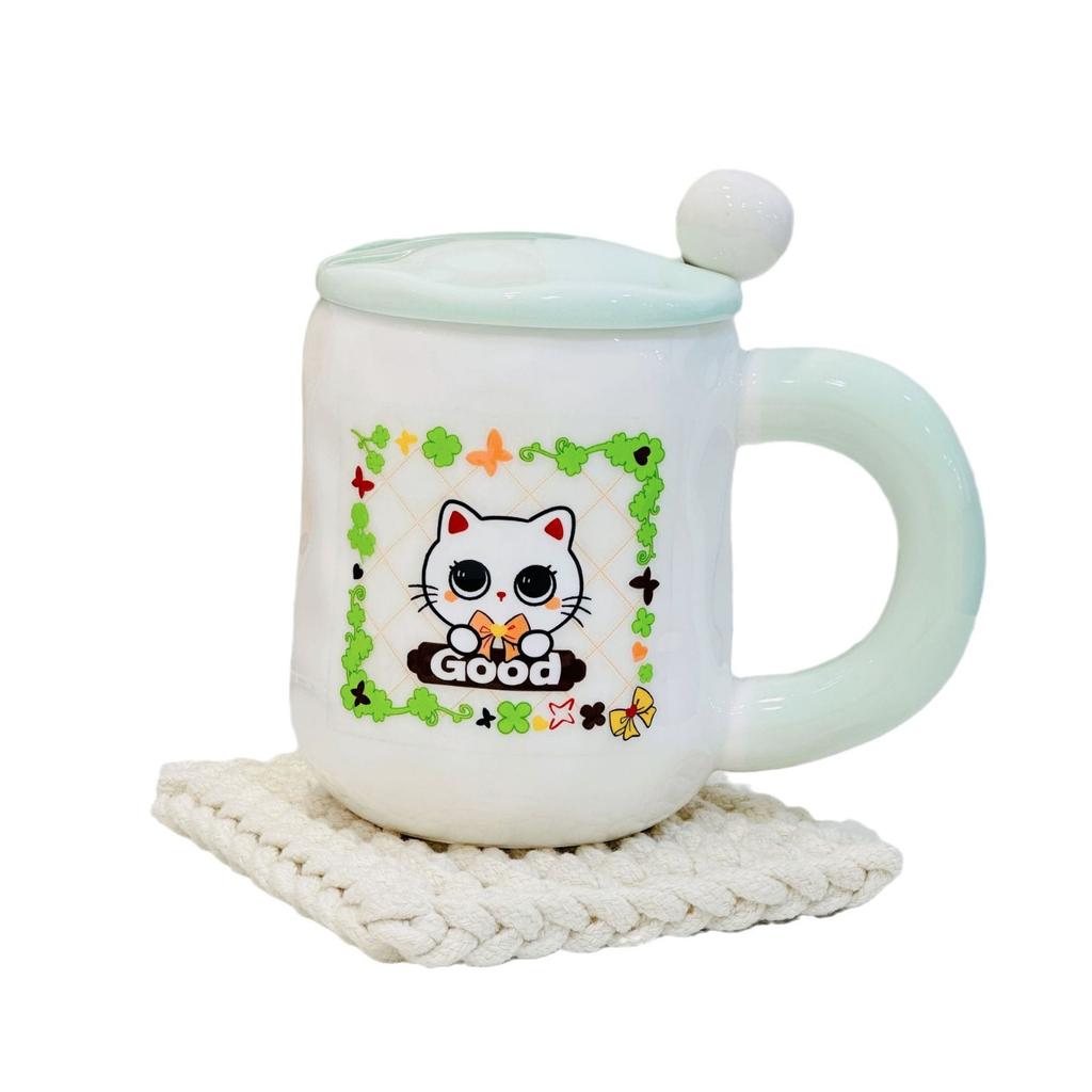 Opening Gift Box Set for Girls Ceramic Cup High Value Household Water Cup Cartoon Mug Cup Souvenir Gift