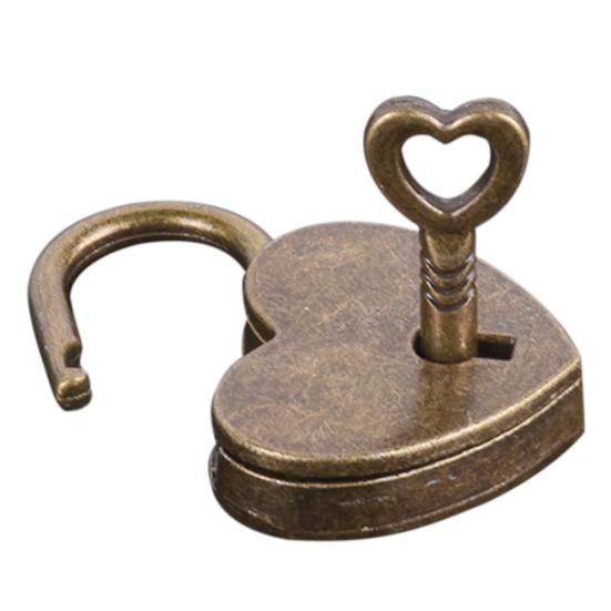 3 Mini Lucchetti A Forma Di Cuore Dorati Con Chiavi, In Lega Di Zinco, Per Diario, Portagioie, Scatole Regalo E Portachiavi