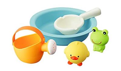 Toy Royal Soft Bath Variety Set (Water PlayBath Play) with Anti-Mold Coating (Bath BasinLadleWatering CanDoll) Soft Materials