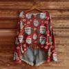 Women's Fashion Long Sleeve Christmas Snowman Snowflake Print Jacket Cardigan