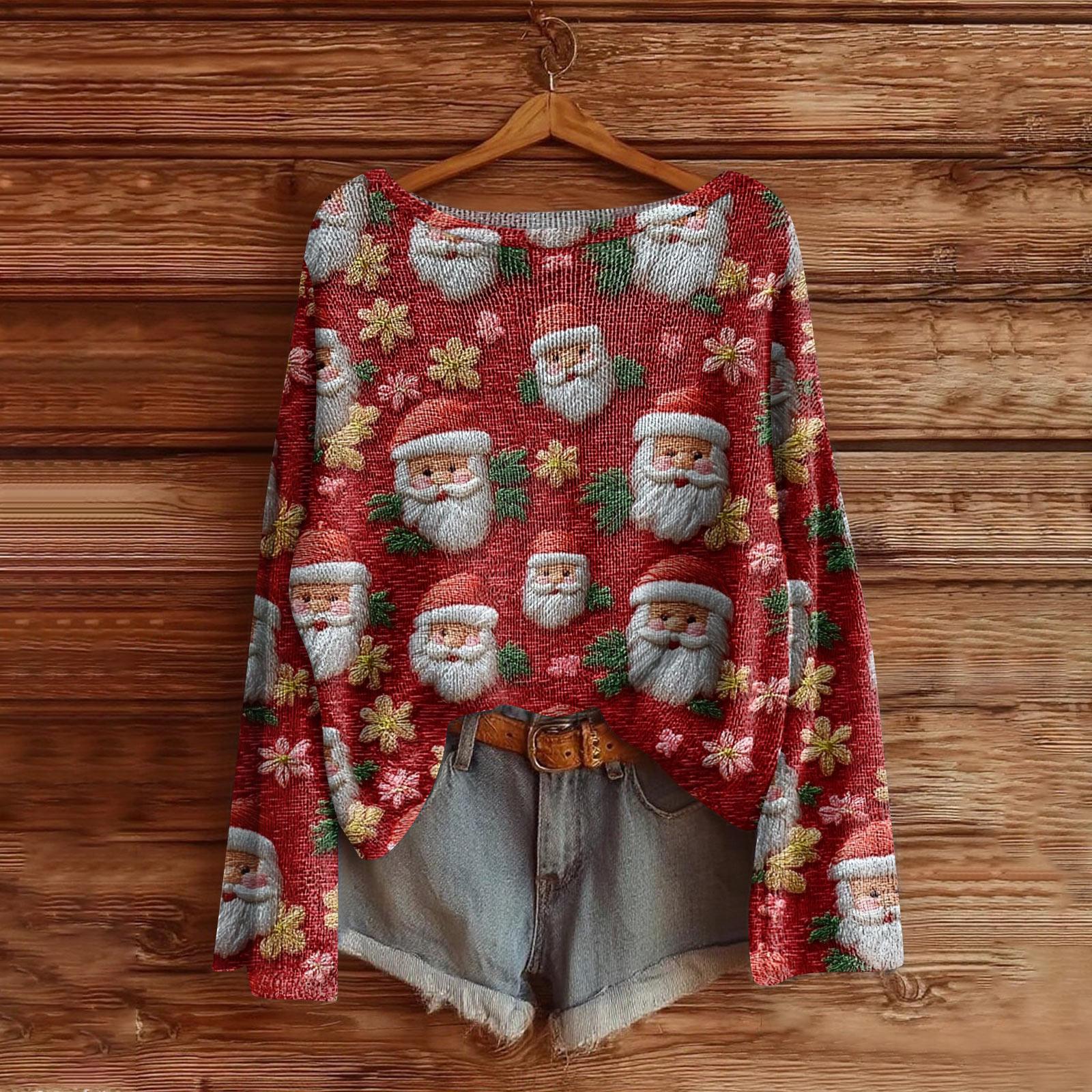 

Женская мода с длинным рукавом, рождественский принт «Снеговик-снежинка», куртка, кардиган M киноварь