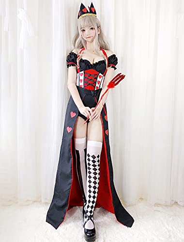 [Milky Time] Queen of Hearts Halloween Cosplay Alice Costume Alice in Wonderland Costume Queen of Hearts