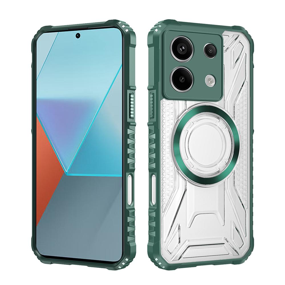 KEYSION Transparent Magnetic Case for Redmi Note 13 Pro 4G 13 Pro+5G Shockproof Phone Back Cover for Xiaomi POCO X6 5G M6 Pro 4G