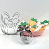 4Pcs Easter Bunny Cookie Cutters Set 3D Rabbit Head Stainless Steel Baking Mold Reusable Kitchen Tool Vegetables Fruits Mold