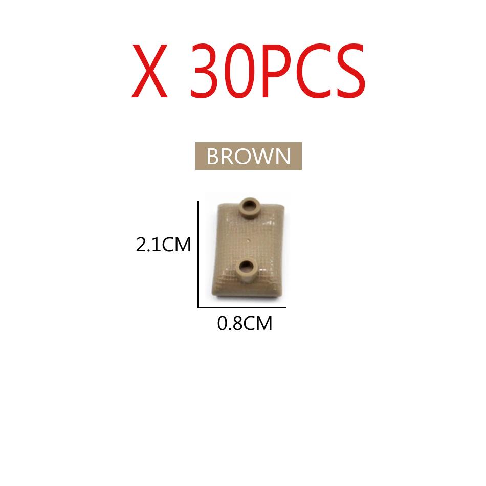 30/50 PCS Military Sandbag DIY Army Scene Parts Compatible WW2 Soldier Figures Weapon Building Blocks Toys For