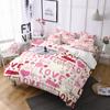 Lips Polyester Duvet Cover Set Red Heart Valentine's Day Present For Couple Wife King Queen Size Bedding Set With Pillowcase
