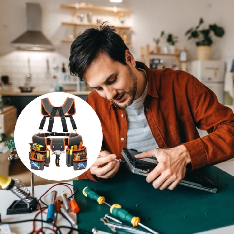 Ergonomic Magnetic Tool Belt With Reinforced Straps For Electricians Carpenters Gardeners And Maintenance Professionals