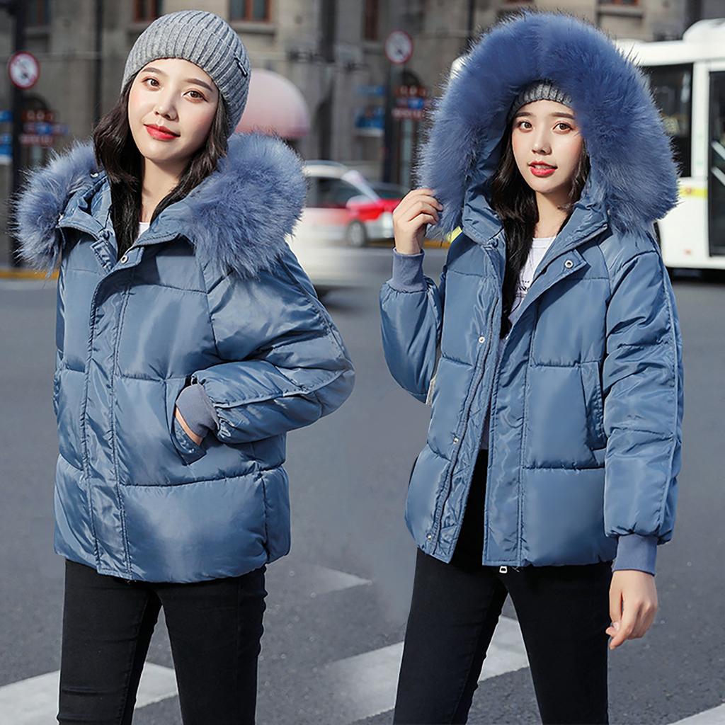 Women's  And Winter Fashion Short Down Cotton Jacket Solid Color Bread Clothes Jacket