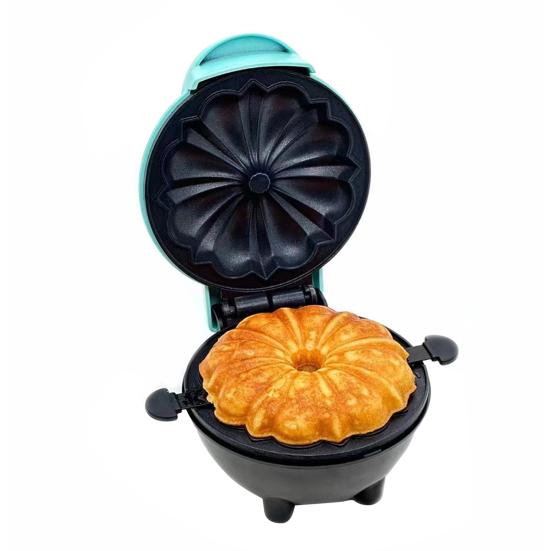 Máquina para Hacer Pasteles Portátil Mini Máquina para Hacer Bizcochos de Anillo Eléctrica para Gofres con Superficie Antiadherente para Desayuno Pasteles Snacks Postres