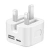 35W+C UK Dual Port Fast Charger: Compatible with Apple and Android, USB+PD Fast Charging