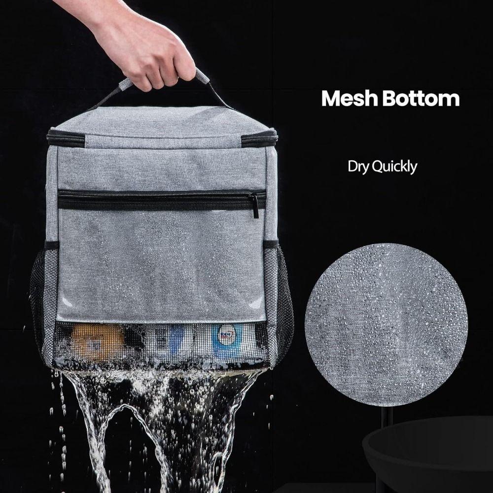 Quick Dry Shower Bag Portable Toiletry Case Lightweight Foldable Mesh Tote  Bathroom
