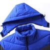 Men's Warm Cotton Coats Winter Color Matching Hooded Detachable Warm Coats Men's Large Size Wadded Jackets