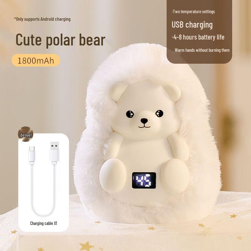 

Милый портативный обогреватель для рук и внешний аккумулятор в виде белого медведя