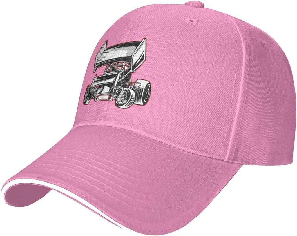 Sprint Car Racing Graphic Baseball Cap Polyester Adjustable Outdoor Sports Hat Unisex