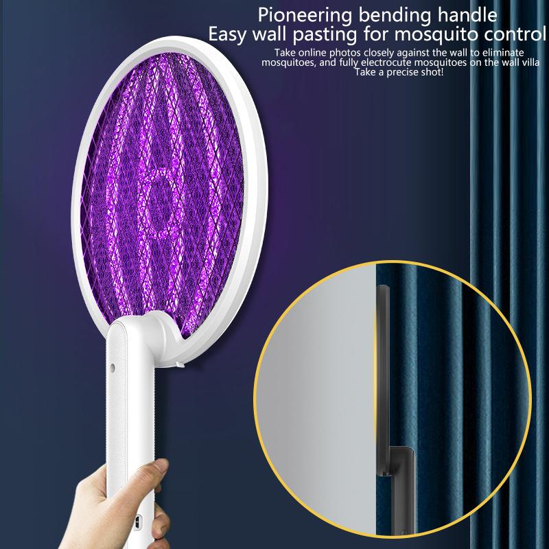 1 Set Mosquito Zapper Foldable Bug Zapper Racket Mosquito Rechargeable For Indoor Outdoor Electric Fly Swatter Racket