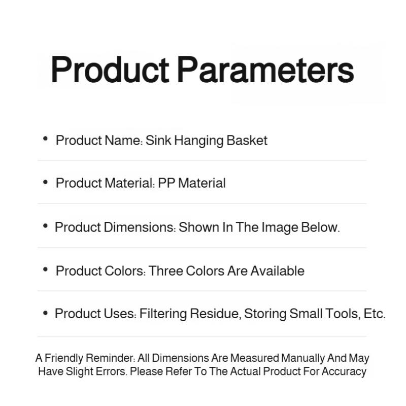 Kitchen Hangable Water Filter Basket Separate Storage Shelf Sink Drainage Basket