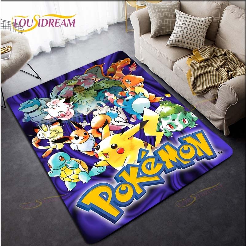 Anime Pokemon Pikachu Rug for Kitchen Doormat Bedroom Carpets for Living Room Laundry Bathroom Non-slip Floor Mat