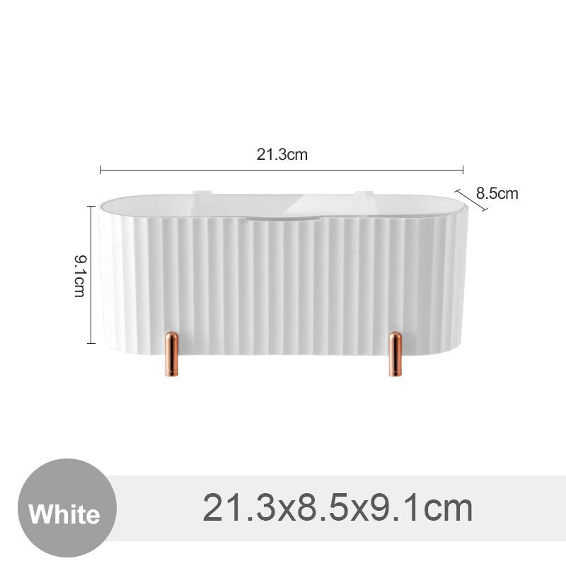 Dust-proof Makeup Organizer Desktop Cosmetics Storage Box Cotton Pads Swabs Beauty Egg Holder Bathroom Jewelry Organizer