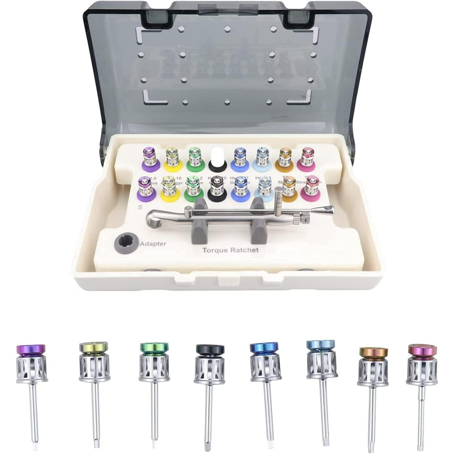 

Глобальный Универсальный Набор Инструментов для Ремонта Имплантационных Отверток Отвертки Разноцветный Протезный Набор Динамометрический Ключ 16 шт. в Наборе A001