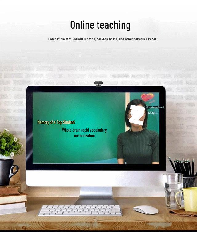 Universal Driver-Free Webcam with Microphone for Video Conferencing, Online Classes, Live Streaming & Hotel Check-In