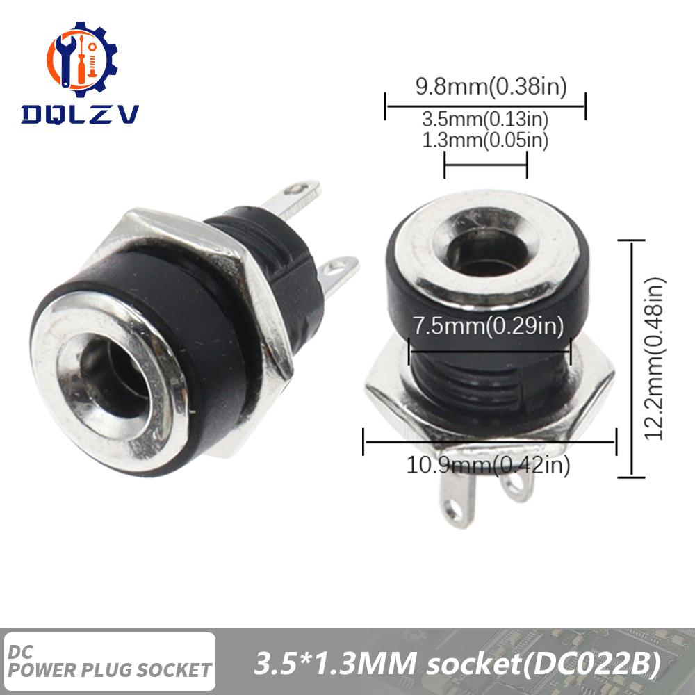 DC Connectors 5.5x2.1mm 3.5x1.3mm DC Power Female Jack Socket Nut Panel Mount DC Power Adapter Connector DC-099/005/022B/25M