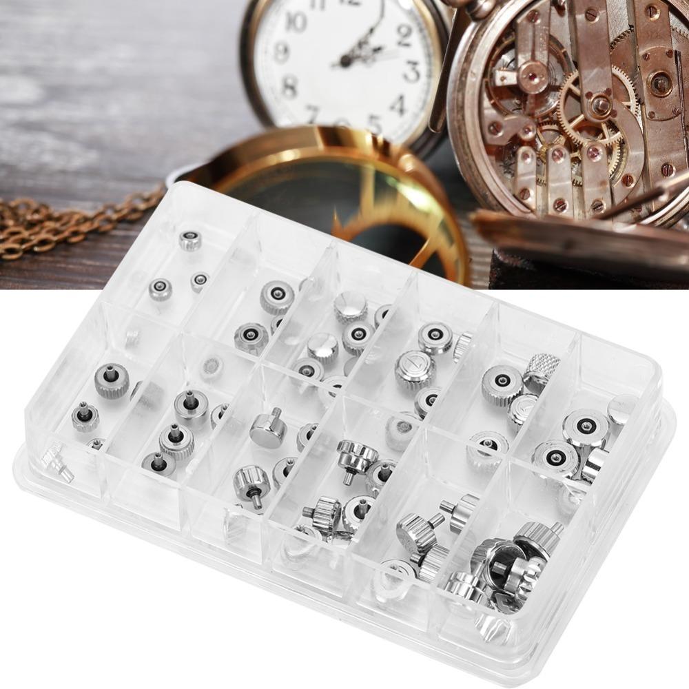 Präzisions-Edelstahl-Uhrenkrone Silberne Chronographen-Taste Uhrenersatz Uhrenkronenreparatur