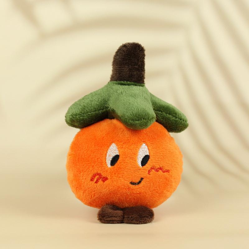 

Sweet And Cuddly Orange Persimmon Plush Keychain Unique Fruit Toy For Kids Clothing Bags And