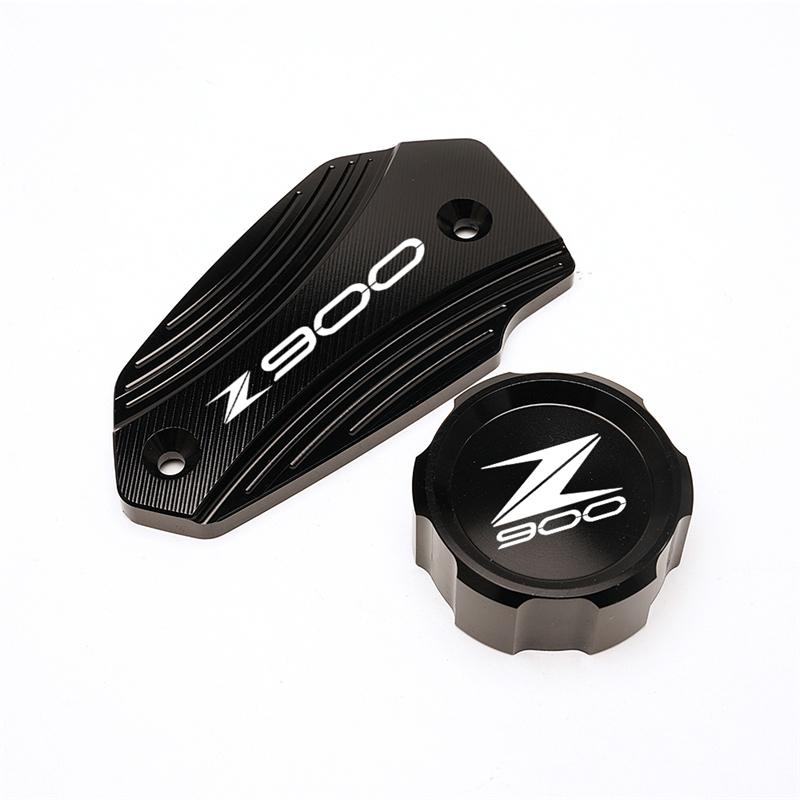 Kit Accessoires Aluminium Pour Kawasaki Z-900 - 5 Pièces Vertes - Maître-cylindre, Bouchon D'huile, Valves